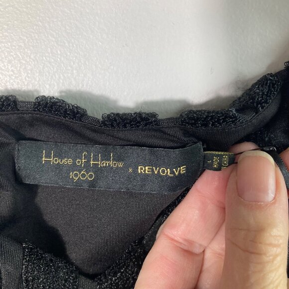 House of Harlow 1960 Revolve Adelita Dress Black L NWT - Picture 8 of 11